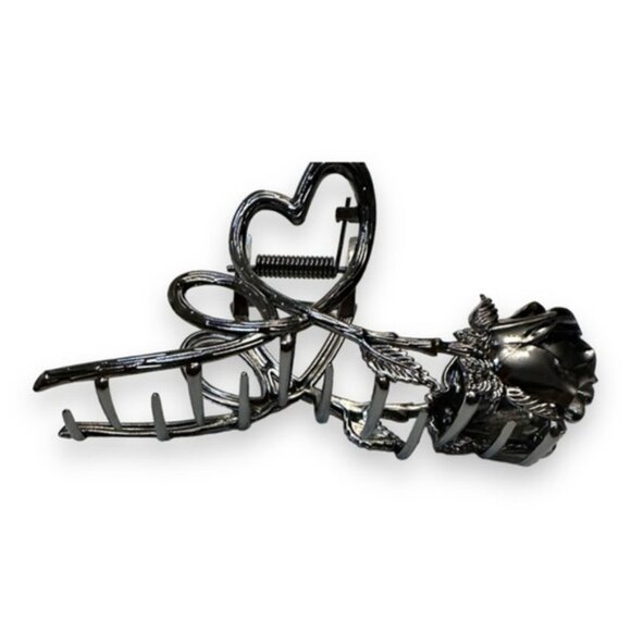 Steel Rose Claw Clip - Picture 2 of 6